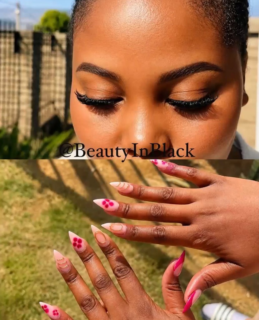 Lashes and Floral Nails by Beauty In Black
